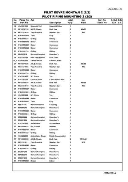 Hidromek HMK 300LC Excavator Parts Catalog - Image 4
