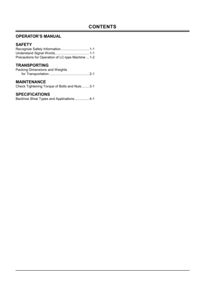 Hitachi EX1200-6 LC Excavator Operator Manual, Parts Catalog - Image 8
