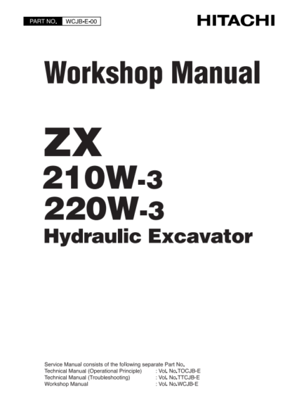 Hitachi ZX210W-3 220W-3 Excavator Workshop Manual - Image 2