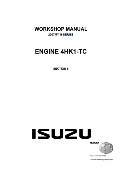 Isuzu 4HK1 2007 N-Series Engine Workshop Manual - Image 2