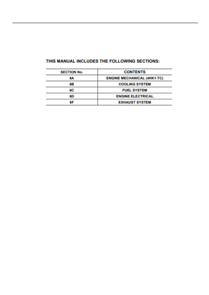 Isuzu 4HK1 2007 N-Series Engine Workshop Manual - Image 4