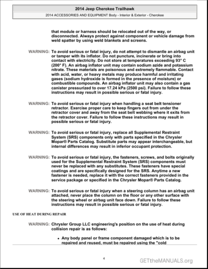 Jeep Cherokee KL Trailhawk 2014 Service Repair Manual - Image 5