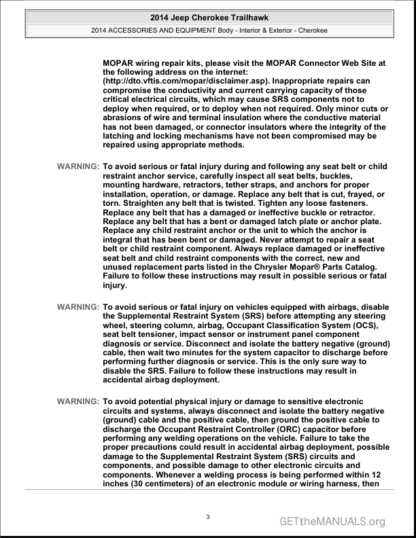 Jeep Cherokee KL Trailhawk 2014 Service Repair Manual - Image 4