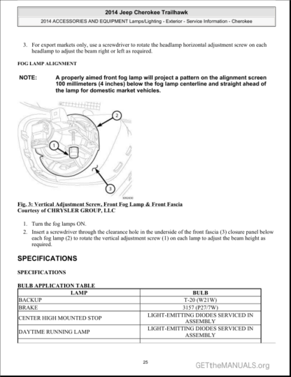 Jeep Cherokee KL Trailhawk 2014 Service Repair Manual - Image 14