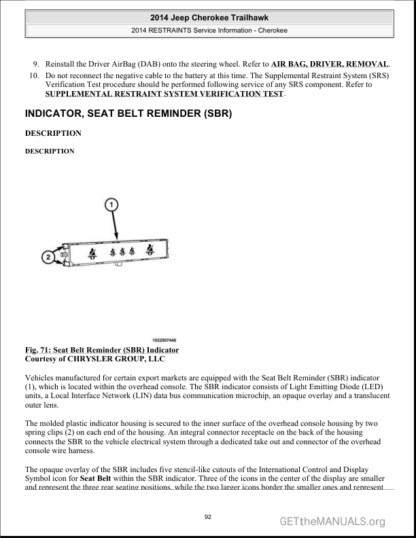 Jeep Cherokee KL Trailhawk 2014 Service Repair Manual - Image 11