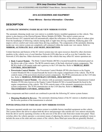 Jeep Cherokee KL Trailhawk 2014 Service Repair Manual - Image 15