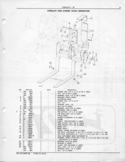 John Deere 27 Fork Lift Parts Catalog - Image 7