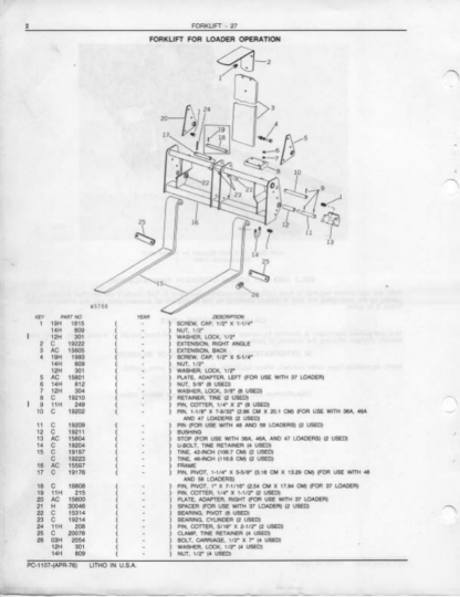 John Deere 27 Fork Lift Parts Catalog - Image 6