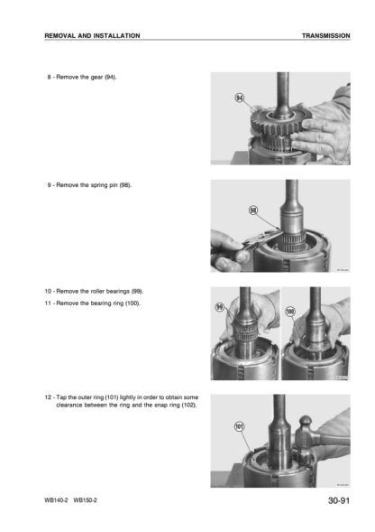Komatsu WB140-2 WB150-2 Backhoe Loader Shop Service Manual WEBD001102 - Image 12