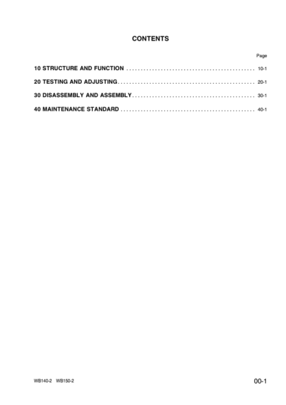 Komatsu WB140-2 WB150-2 Backhoe Loader Shop Service Manual WEBD001102 - Image 3
