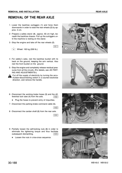 Komatsu WB140-2 WB150-2 Backhoe Loader Shop Service Manual WEBD001102 - Image 13