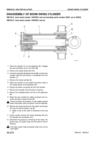 Komatsu WB140-2 WB150-2 Backhoe Loader Shop Service Manual WEBD001102 - Image 16