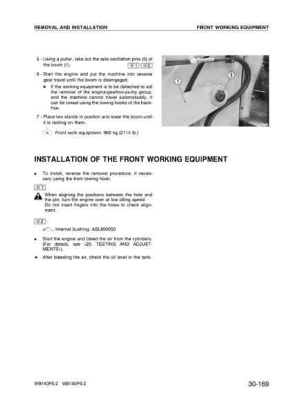 Komatsu WB140PS-2 150PS-2 Backhoe Loader Shop Service Manual WEBD002502 - Image 11
