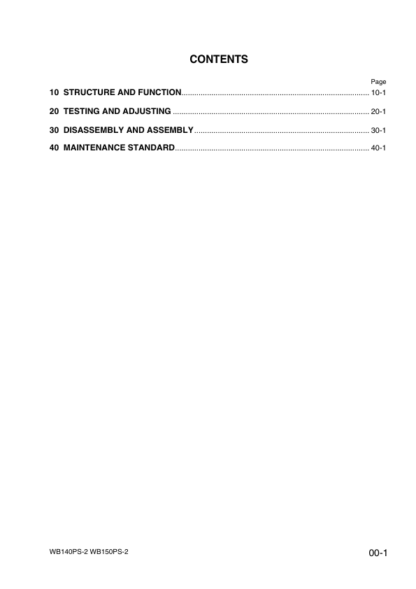 Komatsu WB140PS-2 150PS-2 Power Shift Backhoe Service Manual WEBD004700 - Image 3