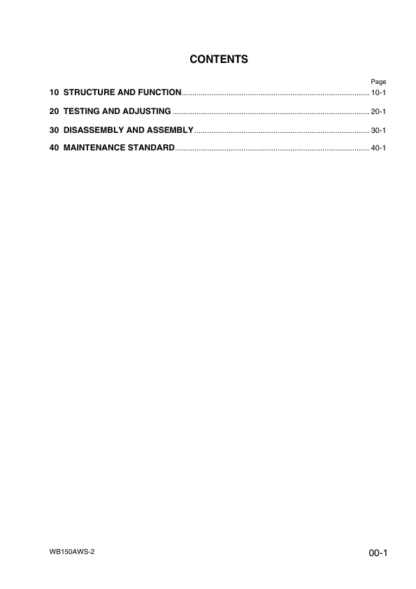 Komatsu WB150AWS-2 Backhoe Loader Shop Service Manual WEBD003301 - Image 4
