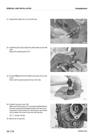 Komatsu WB93R-5 Backhoe Shop Manual F60003 and up - Image 12