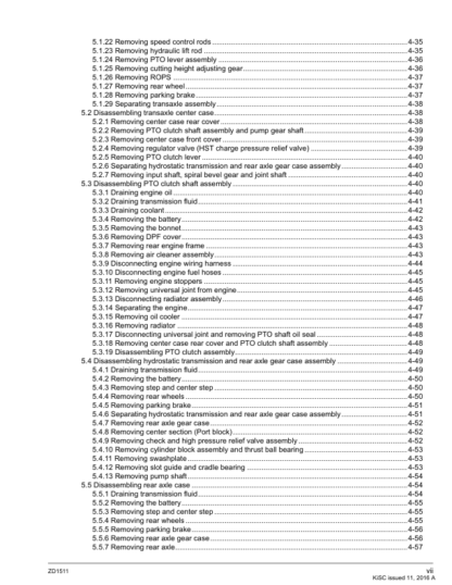 Kubota ZD1511 Zero Turn Mower Workshop Manual - Image 12