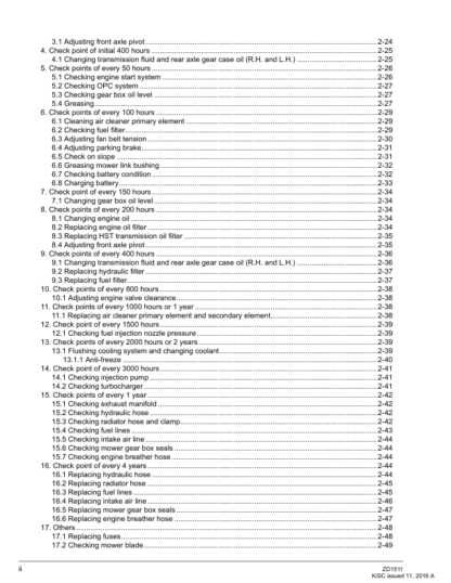 Kubota ZD1511 Zero Turn Mower Workshop Manual - Image 7