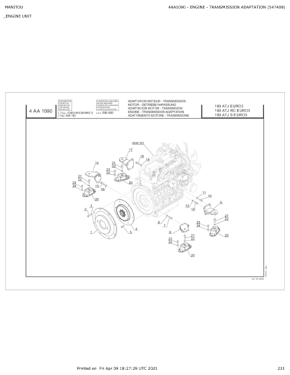 Manitou 180 ATJ E3 Aerial Work Platform Parts Catalog - Image 14