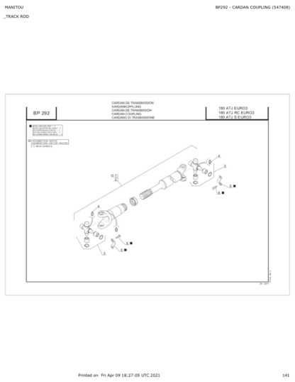 Manitou 180 ATJ E3 Aerial Work Platform Parts Catalog - Image 12