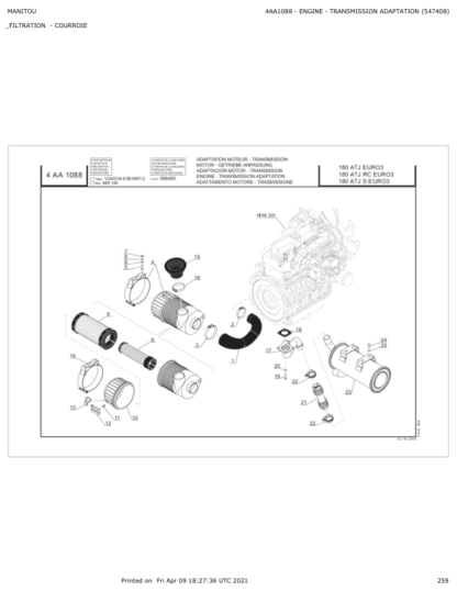 Manitou 180 ATJ E3 Aerial Work Platform Parts Catalog - Image 15