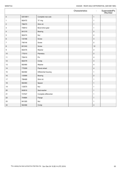 Manitou MT 1440 1840 A 100P ST4 Parts Catalog - Image 16