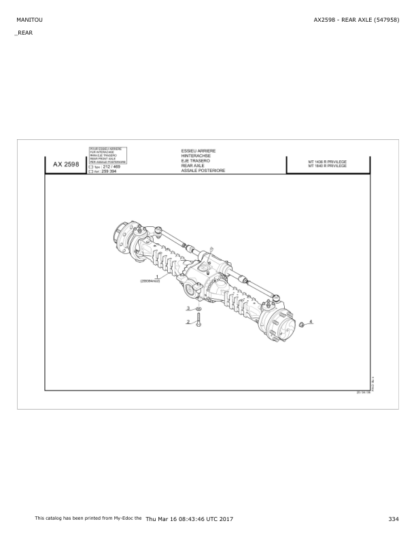 Manitou MT 1440 1840 Telescopic Handler Parts Catalog - Image 11