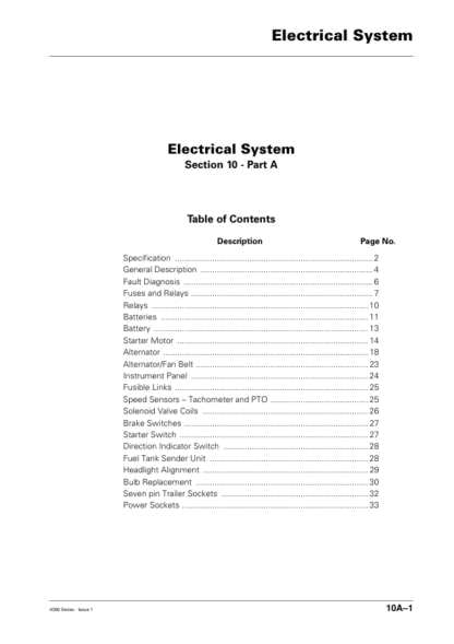 Massey Ferguson 4300 Series Tractor Workshop Manual - Image 10
