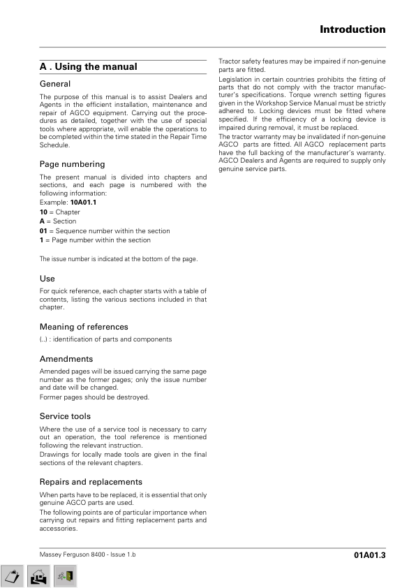 Massey Ferguson 8400 Tractor Workshop Manual - Image 4