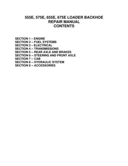 New Holland 555E 575E 655E 675E Backhoe Repair Manual - Image 3