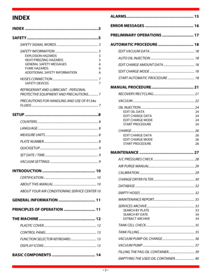 Snap-on EEAC330 R134a Refrigerant Recovery Recycle Recharge Station User Manual - Image 5
