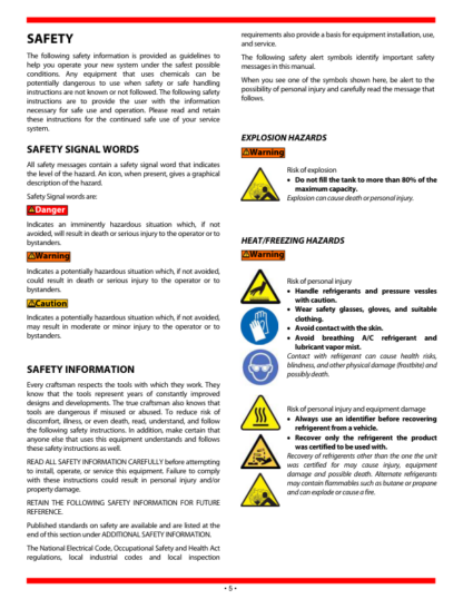 Snap-on EEAC330 R134a Refrigerant Recovery Recycle Recharge Station User Manual - Image 7