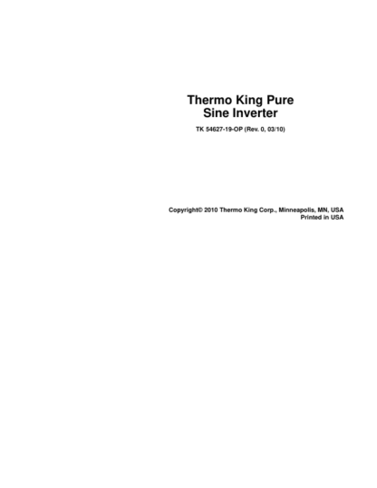 Thermo King Pure Sine Inverter Operating Manual - Image 2