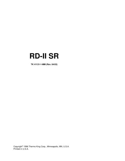 Thermo King RD-II SR Service Manual - Image 2
