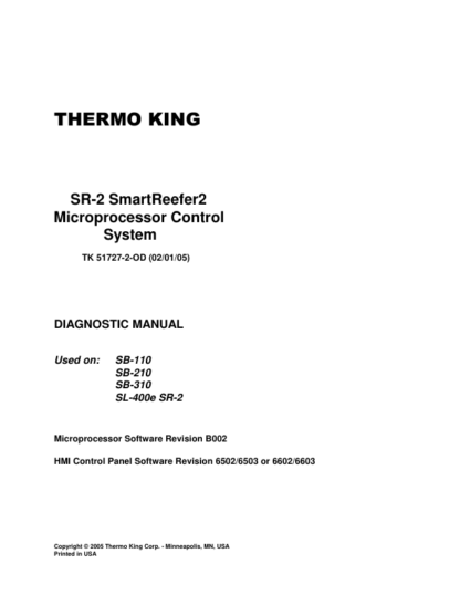 Thermo King SR-2 SmartReefer2 Diagnostic Manual - Image 2