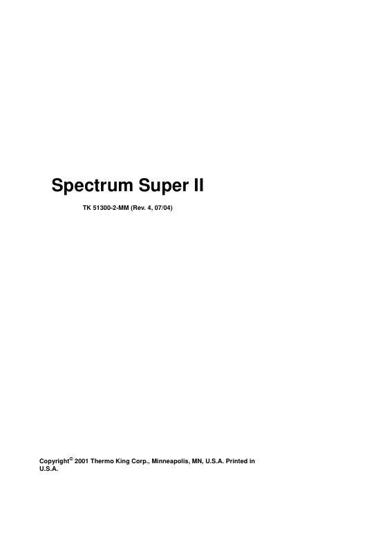 Thermo King Spectrum Super II Service Manual - Image 2
