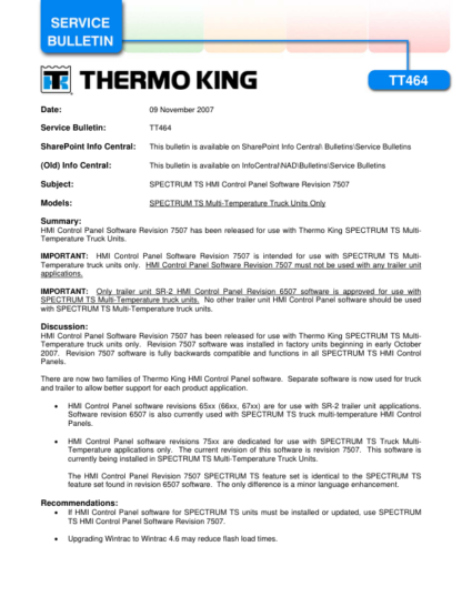 Thermo King TT464 Spectrum TS HMI V7507 Manual - Image 2