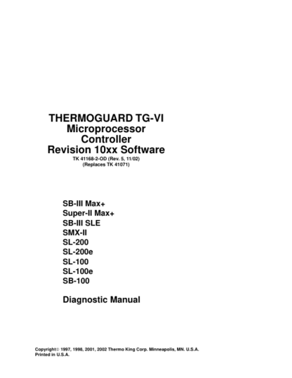 Thermo King ThermoGuard TG-VI Diagnostic Manual - Image 2