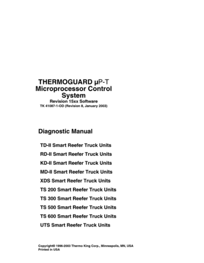 Thermo King ThermoGuard uP-T Microprocessor Control System Manual - Image 2