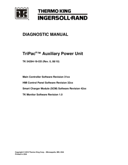 Thermo King TriPac e Auxiliary Power Unit Diagnostic Manual - Image 2