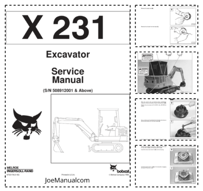 Bobcat X231 Excavator Service Manual SN 508912001