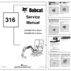 Bobcat 316 Excavator Service Manual SN 522811001 522911001