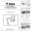 Bobcat 319 Excavator Service Manual SN 563311001