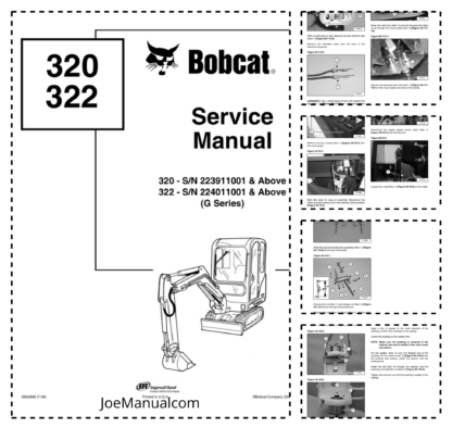Bobcat 320 322 Excavator Service Manual SN 223911001 224011001
