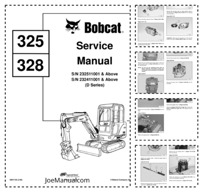 Bobcat 325 328 Excavator Service Manual SN 232511001 232411001