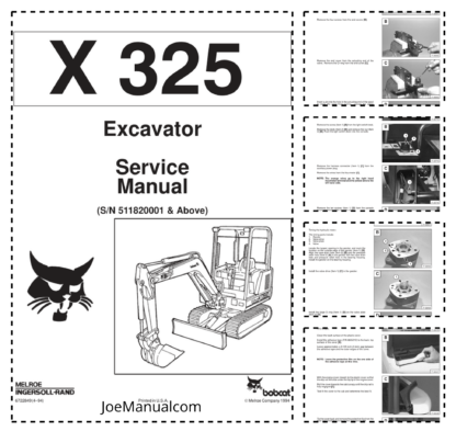 Bobcat X325 Excavator Service Manual SN 511820001