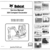 Bobcat 329 Excavator Service Manual SN AACL11001 A9K211001