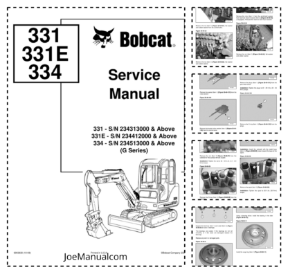 Bobcat 331 331E 334 Excavator Service Manual SN 234313000