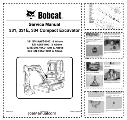 Bobcat 331 331E 334 Excavator Service Manual SN AACS11001