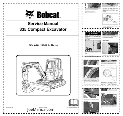 Bobcat 335 Compact Excavator Service Manual SN A16U11001